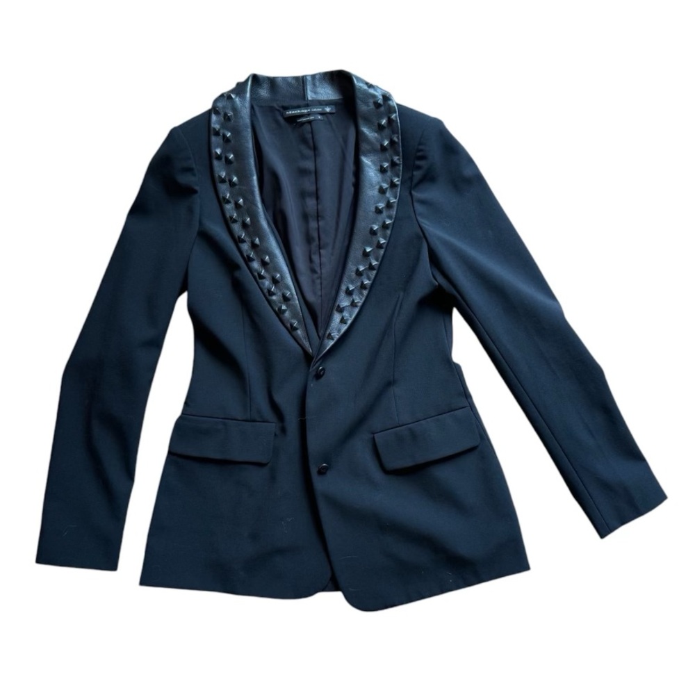 Mackage Stud Blazer with Black Studded Collar Designer Jacket Size: 6